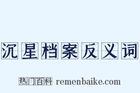 沉星档案反义词是什么意思的图片